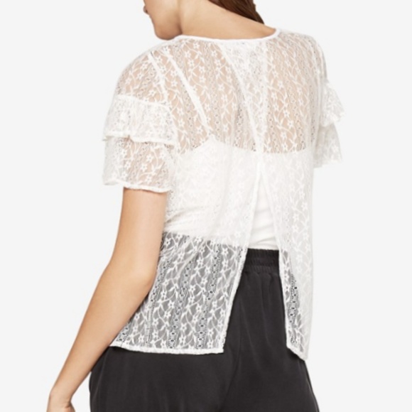 BCBGeneration Tops - BCBG floral lace top with cut out back size Small